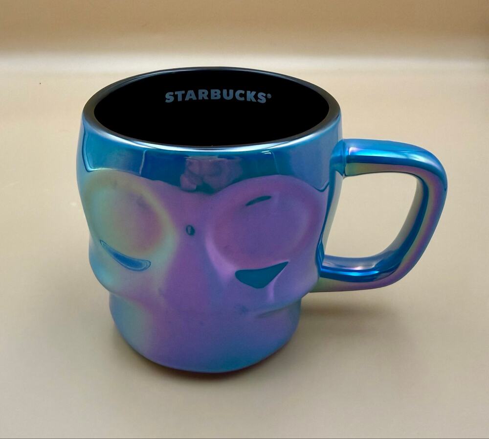 Starbucks 2025 Dia De Muertos Iridescent Blue Skull Mug 14oz Pristine